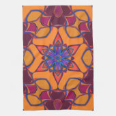 Cartoon Mandala Blume Orange Lila und blau Geschirrtuch (Vertikal)