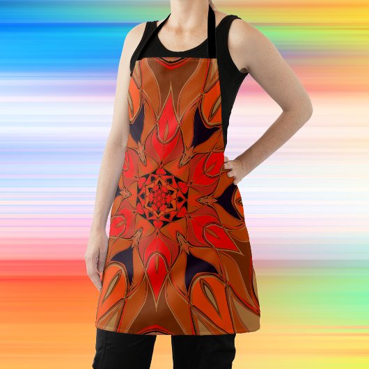 Cartoon Mandala Blume Orange Schürze