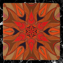 Cartoon Mandala Blume Orange