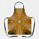 Cartoon Mandala Blume Orange und Green Schürze (Vorderseite)