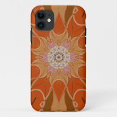 Cartoon Mandala Blume Orange und Pink Case-Mate iPhone Hülle (Rückseite)