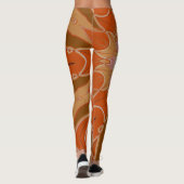 Cartoon Mandala Blume Orange und Pink Leggings (Rückseite)