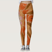 Cartoon Mandala Blume Orange und Pink Leggings (Vorderseite)