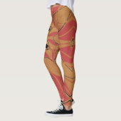 Cartoon Mandala Blume Orange und Pink Leggings (Links)