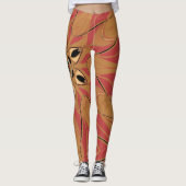 Cartoon Mandala Blume Orange und Pink Leggings (Vorderseite)