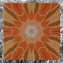 Cartoon Mandala Blume Orange und Pink