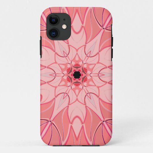 Cartoon Mandala Blume Pink Case-Mate iPhone Hülle (Rückseite)