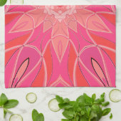 Cartoon Mandala Blume Pink Geschirrtuch (Gefaltet)