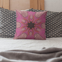 Cartoon Mandala Blume Pink Kissen
