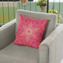 Cartoon Mandala Blume Pink Kissen