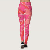 Cartoon Mandala Blume Pink Leggings (Rückseite)