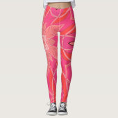 Cartoon Mandala Blume Pink Leggings (Vorderseite)