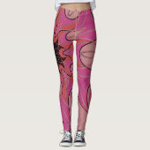 Cartoon Mandala Blume Pink Leggings (Vorderseite)