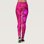 Cartoon Mandala Blume Pink Leggings (Rückseite)