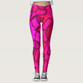 Cartoon Mandala Blume Pink Leggings (Vorderseite)