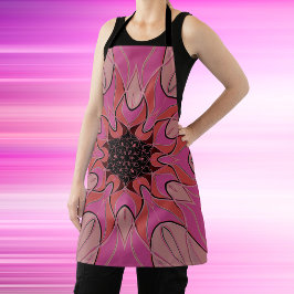 Cartoon Mandala Blume Pink Schürze