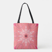 Cartoon Mandala Blume Pink Tasche (Rückseite)