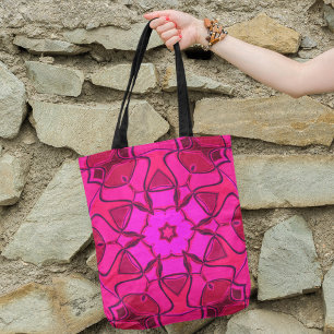 Cartoon Mandala Blume Pink Tasche