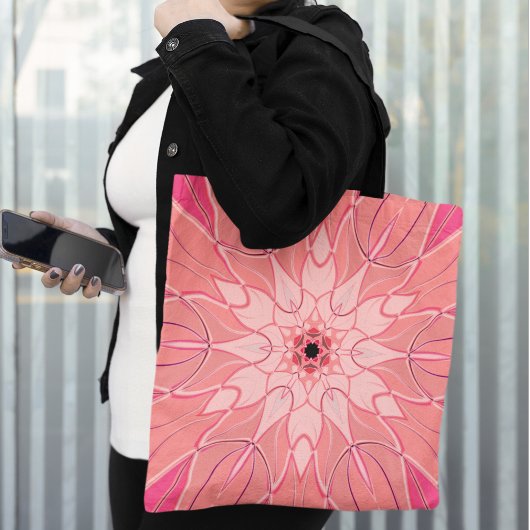 Cartoon Mandala Blume Pink Tasche