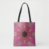 Cartoon Mandala Blume Pink Tasche (Vorderseite)