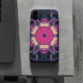 Cartoon Mandala Blume Rosa Gelb und Schwarz Case-Mate iPhone Hülle