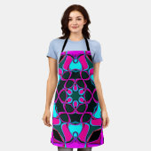 Cartoon Mandala Blume Rosa und Blau Schürze (Getragen)