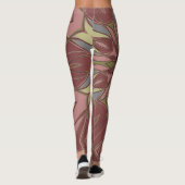 Cartoon Mandala Blume Rosa und Gelb Leggings (Rückseite)
