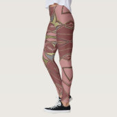 Cartoon Mandala Blume Rosa und Gelb Leggings (Links)