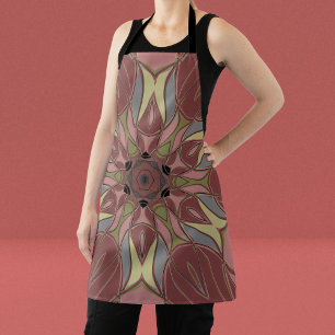 Cartoon Mandala Blume Rosa und Gelb Schürze
