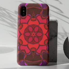 Cartoon Mandala Blume Rosa und Lila Case-Mate iPhone Hülle