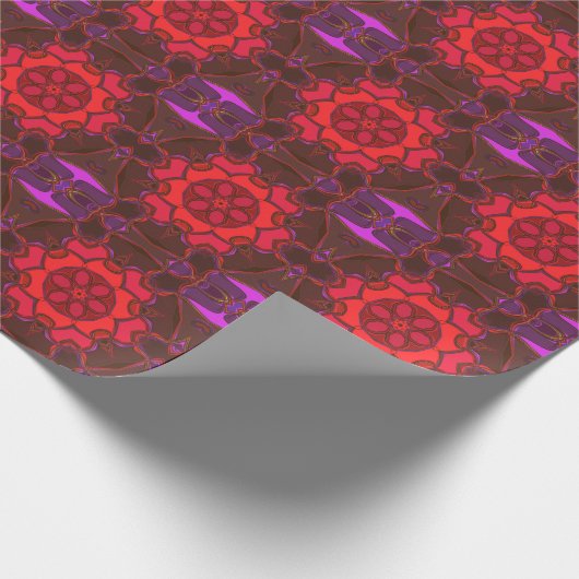 Cartoon Mandala Blume Rosa und Lila Geschenkpapier (Ecke)