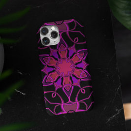 Cartoon Mandala Blume Rosa und Schwarz Case-Mate iPhone Hülle