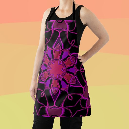 Cartoon Mandala Blume Rosa und Schwarz Schürze