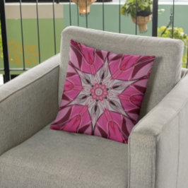 Cartoon Mandala Blume Rosa und Weiß Kissen