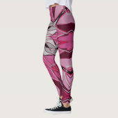 Cartoon Mandala Blume Rosa und Weiß Leggings (Links)