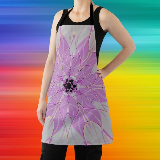 Cartoon Mandala Blume Rosa und Weiß Schürze