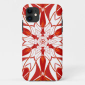 Cartoon Mandala Blume Rot Orange und Weiß Case-Mate iPhone Hülle (Rückseite)