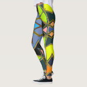Cartoon Mandala Green Blue und Orange Leggings (Links)