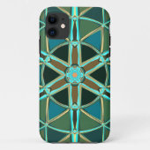 Cartoon Mandala Green Blue und Yellow Case-Mate iPhone Hülle (Rückseite)