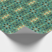 Cartoon Mandala Green Blue und Yellow Geschenkpapier (Ecke)