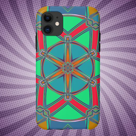 Cartoon Mandala Green Red und Blue Case-Mate iPhone Hülle