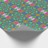 Cartoon Mandala Green Red und Blue Geschenkpapier (Ecke)