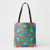 Cartoon Mandala Green Red und Blue Tasche (Vorderseite)