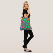 Cartoon Mandala Green Red und Blue Tasche (Am Model)