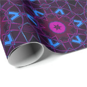 Cartoon Mandala Lila Rosa und Blau Geschenkpapier (Rolleneckpunkt)