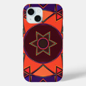Cartoon Mandala Lila und Orange Case-Mate iPhone Hülle (Rückseite)