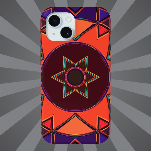 Cartoon Mandala Lila und Orange Case-Mate iPhone Hülle
