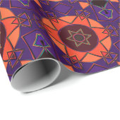 Cartoon Mandala Lila und Orange Geschenkpapier (Rolleneckpunkt)