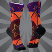 Cartoon Mandala Lila und Orange Socken