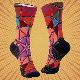 Cartoon Mandala Rosa und Blau Socken